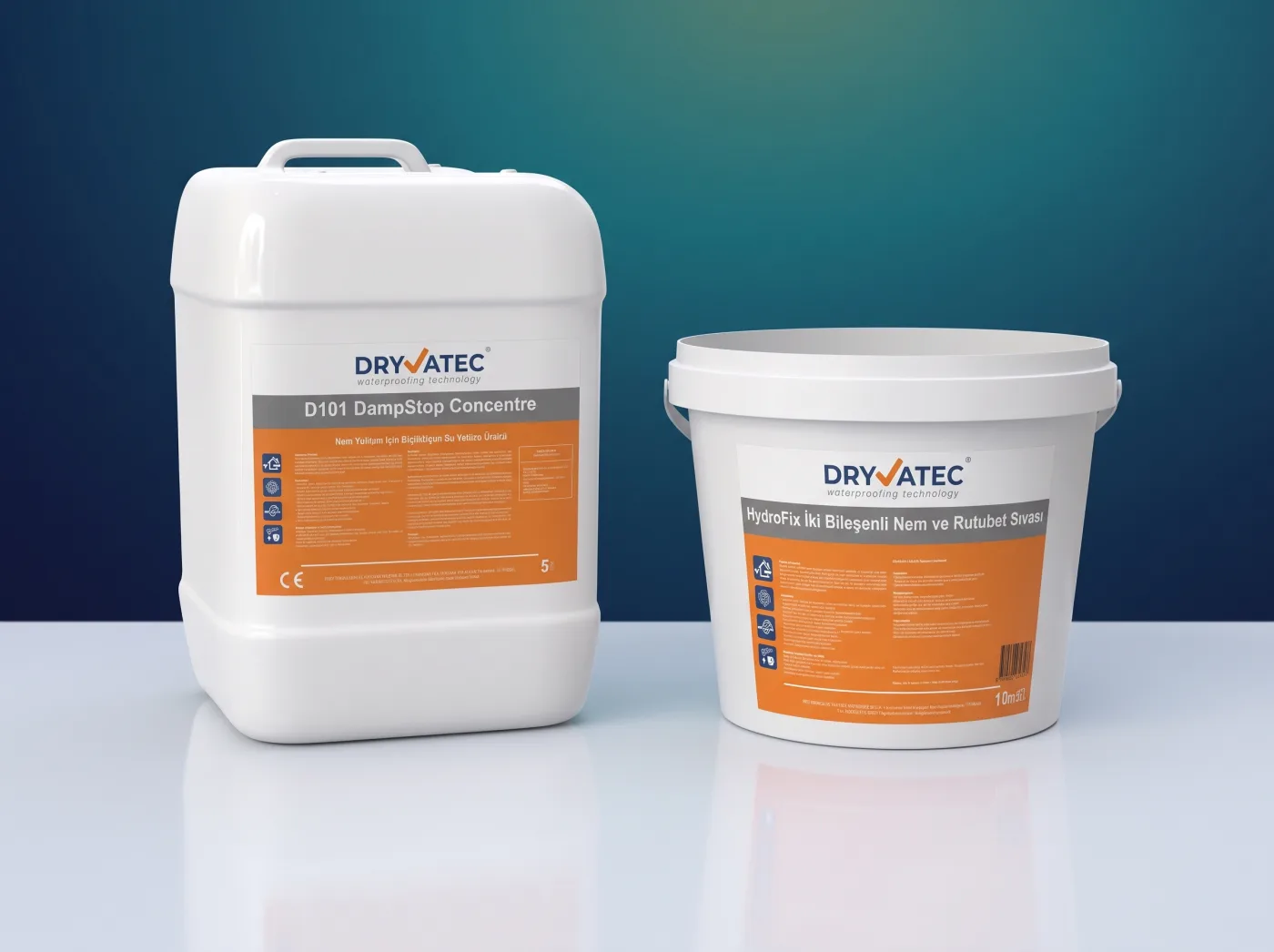 Dryvatec ürün ailesi - DampStop enjeksiyon, HydroFix nem sıvası ve Nem Kutusu